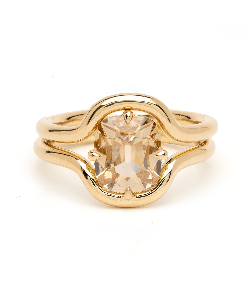 Antique Cushion Champagne Diamond Engagement Ring