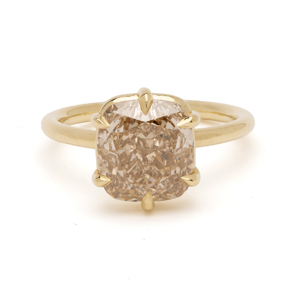 Brown Champagne Cushion Diamond Ring Sk R94 Nd Cd Cc 4.03.a