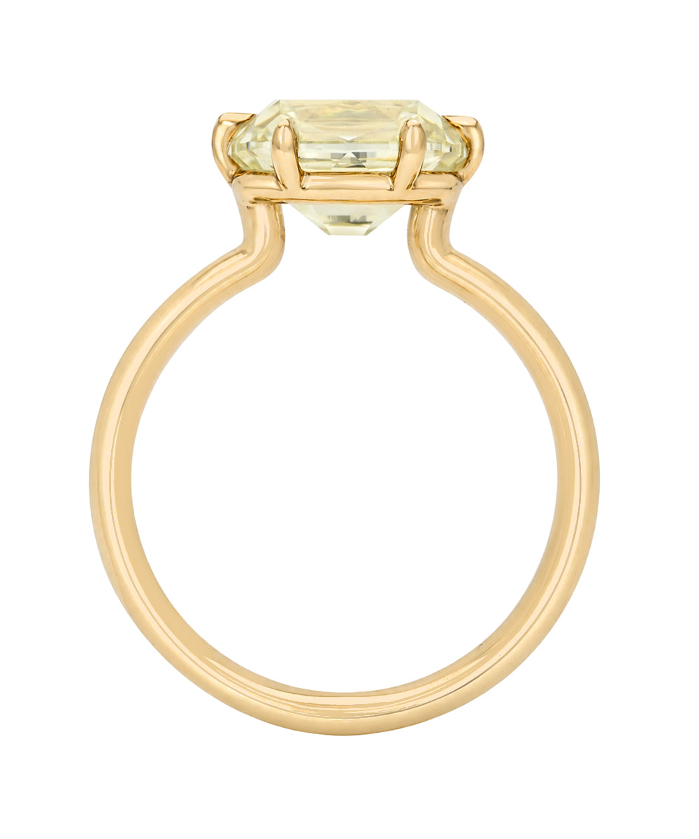 Champagne Antique Elongated Old Mine Cut Cushion Set East West On Thick 14k Gold Band Sk R110 Nd Cd Ew 6pr Om Cu 3.08 C