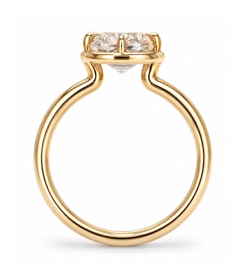 Champagne Cushion Diamond Engagement Ring With Prong Detail Setting Sk R132 Nd Cd Ns Br Cu V3