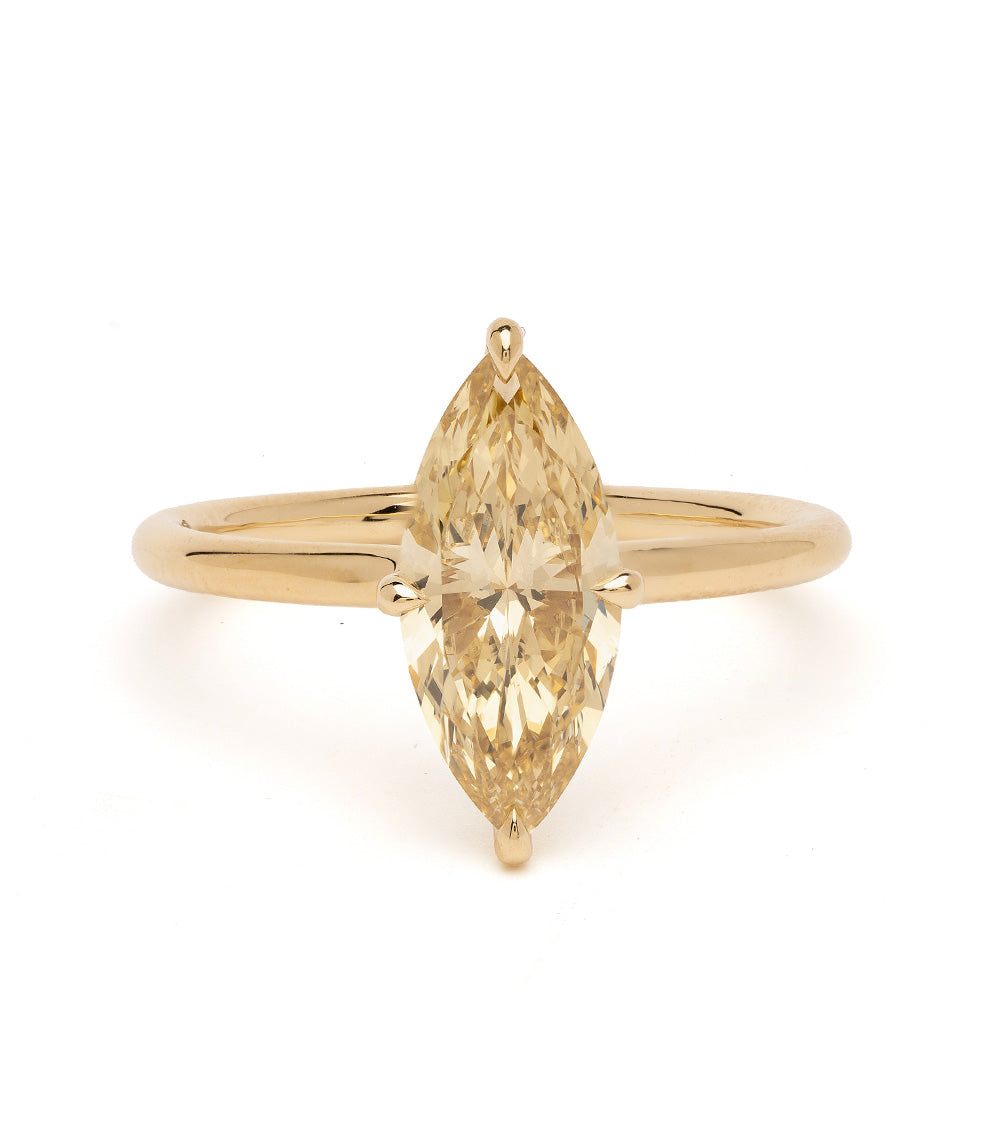 Champagne Marquise Natural Diamond Engagement Ring