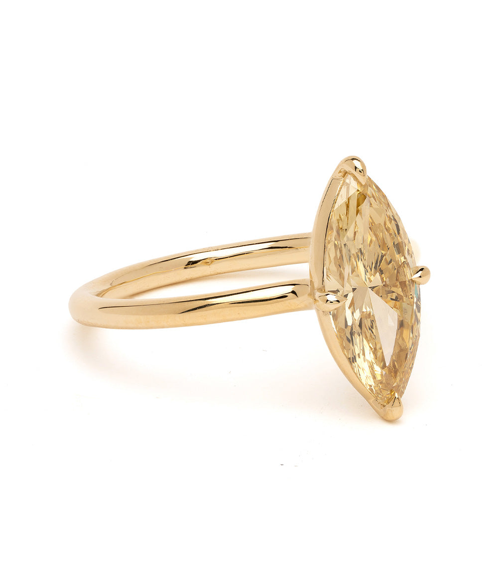 Champagne Marquise Natural Diamond Engagement Ring