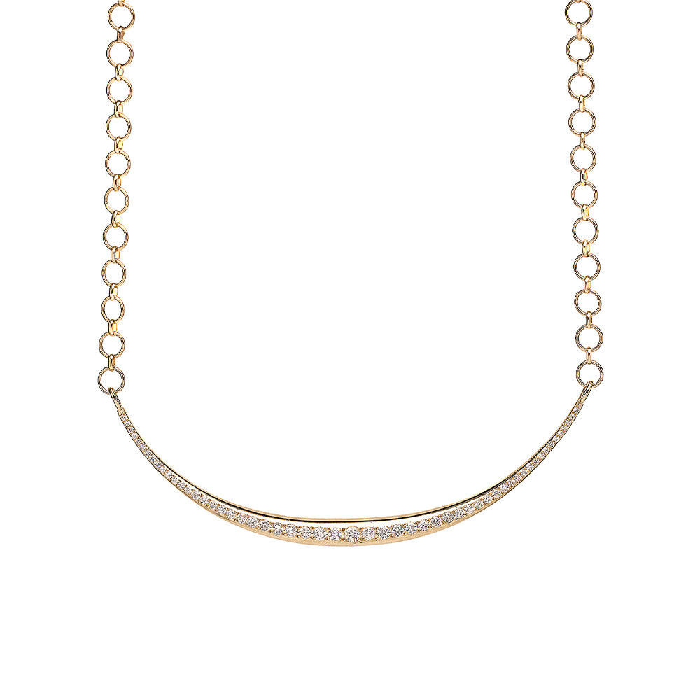 Diamond Bar Gold Necklace 1