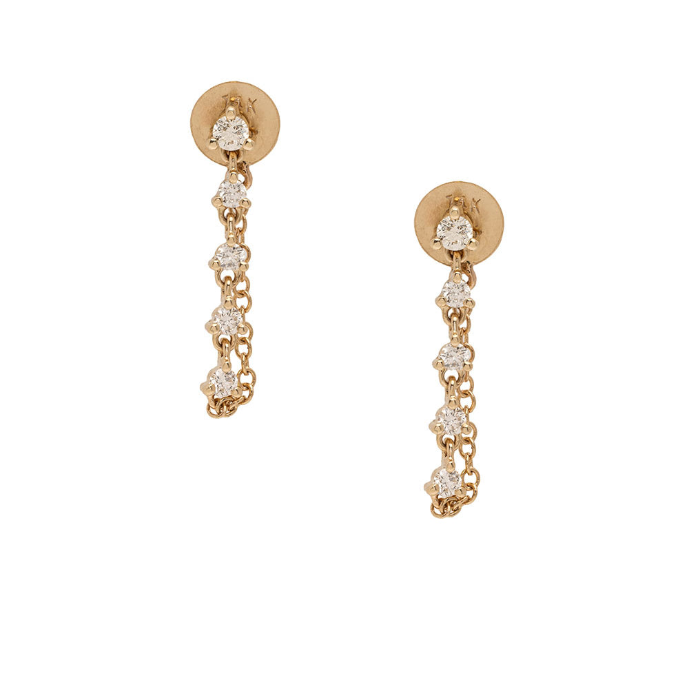 Diamond Chain Drop Earring Set