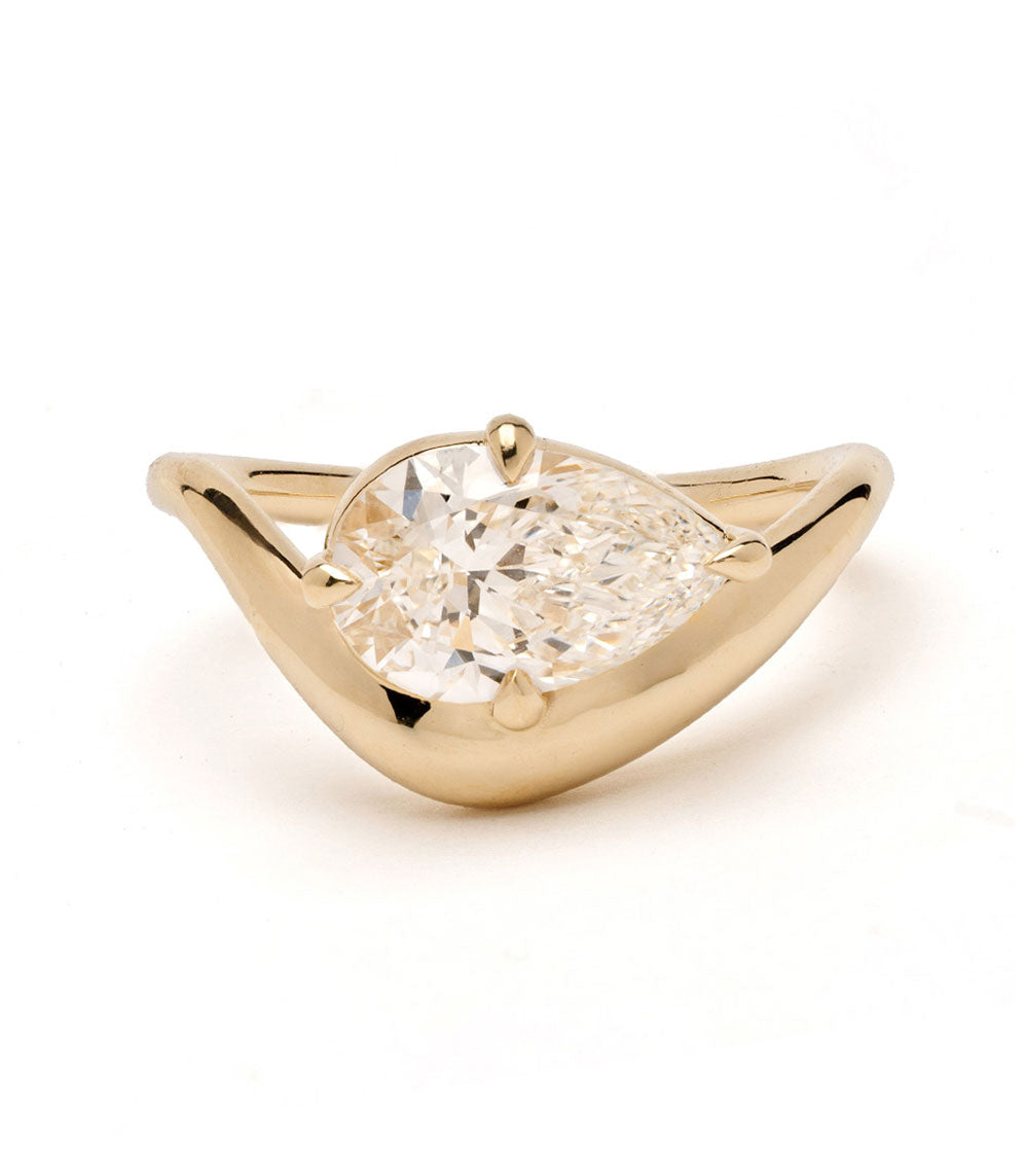 Diamond Pinky Ring Gold Melt Pear