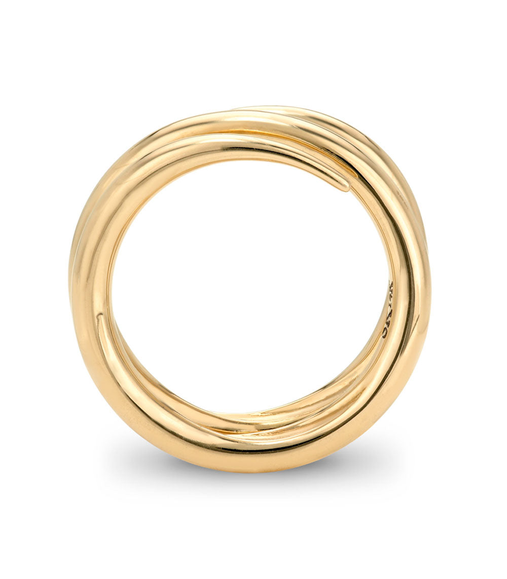 Double Coil Yellow Gold Stacking Band For Unique Engagement Rings Orbit Double Coil 1