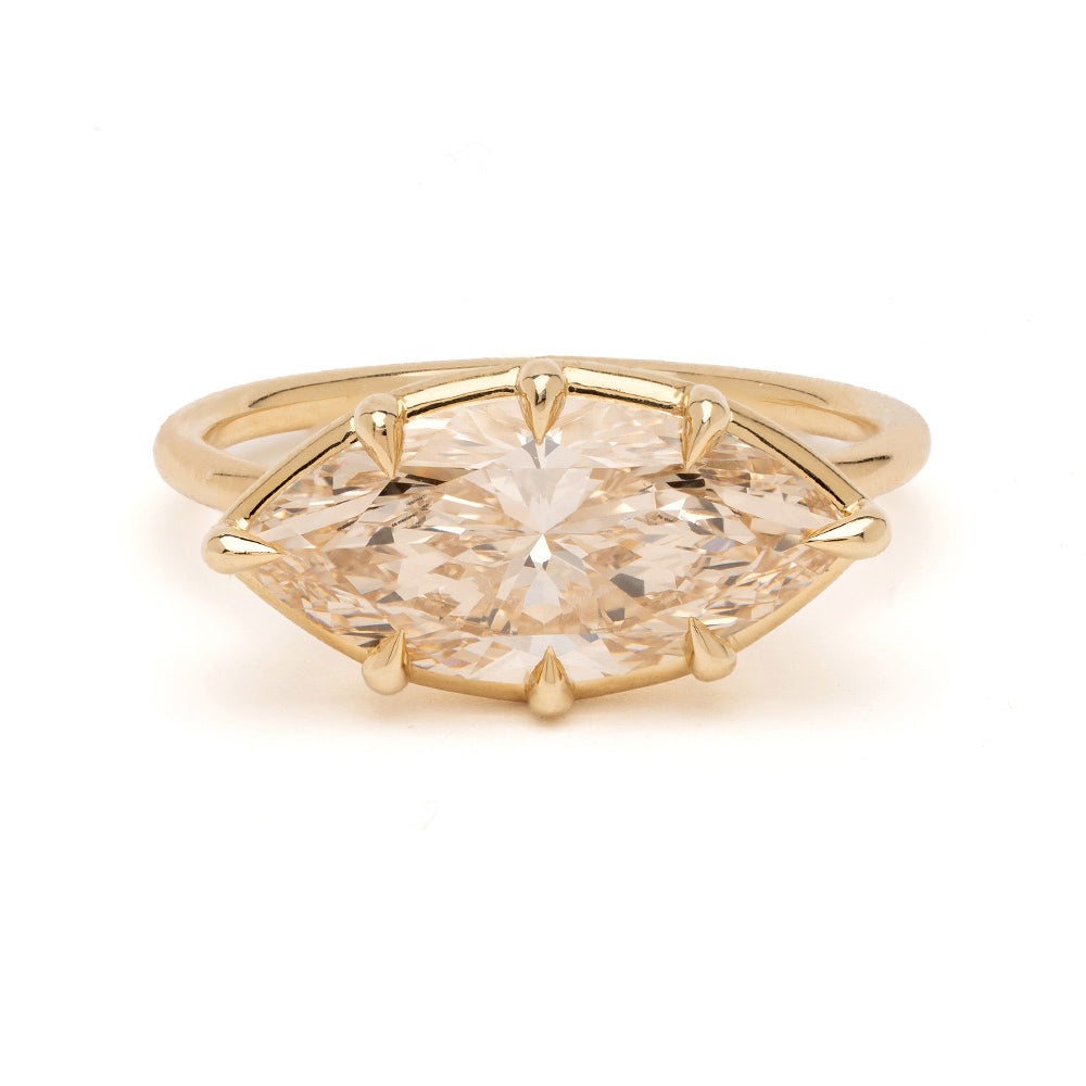 East West Antique Inspired Marquise Diamond Ring 1
