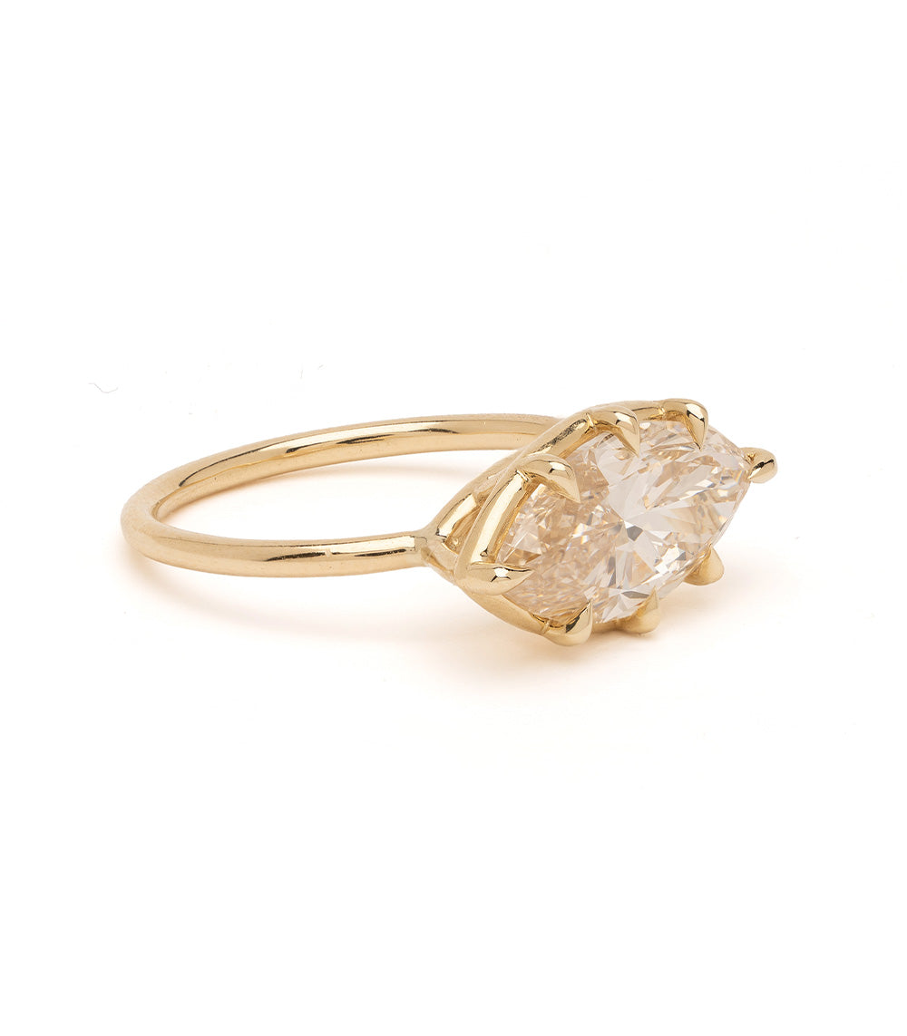 East West Antique Inspired Marquise Diamond Ring 2