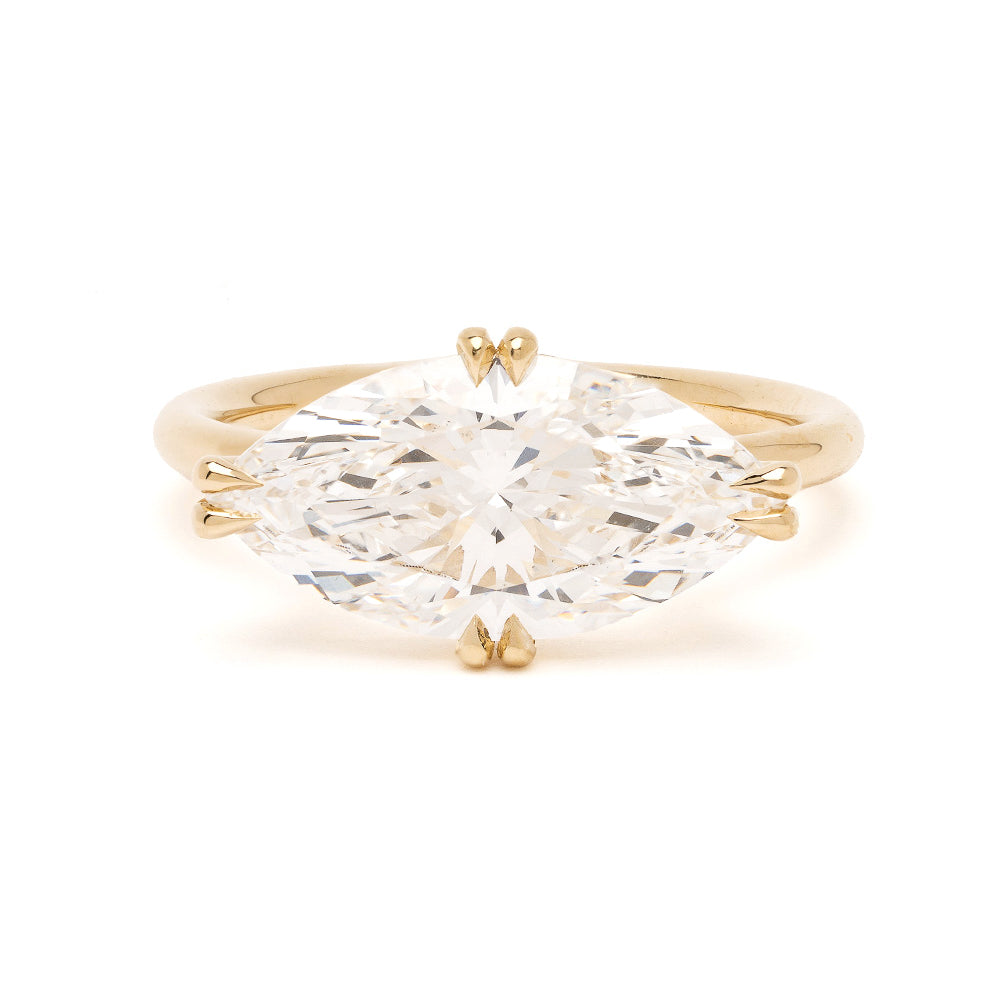 East West Marquise Lab Engagement Ring 1