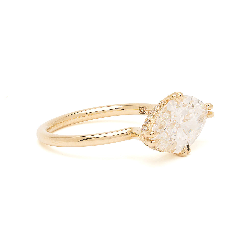 East West Marquise Lab Engagement Ring 2