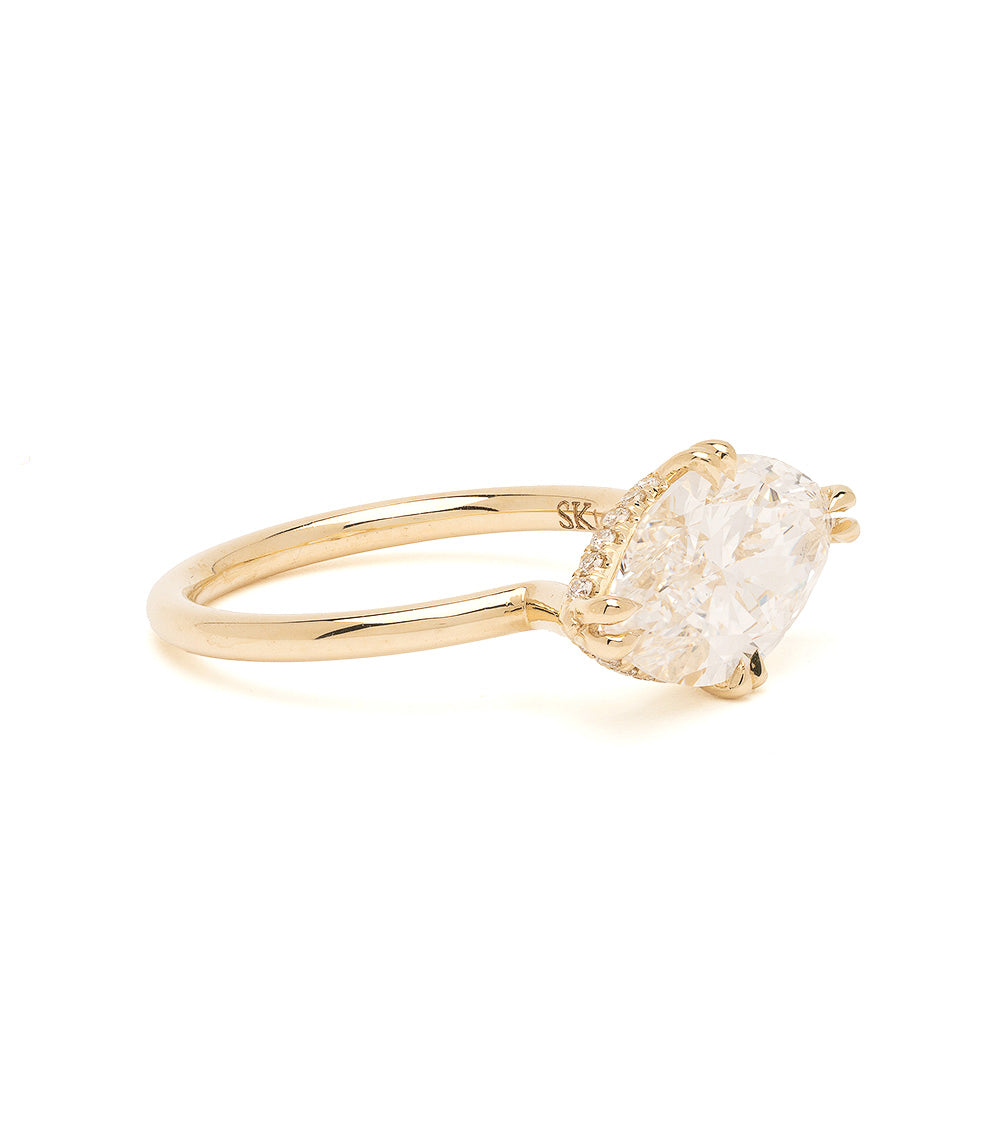 East West Marquise Lab Engagement Ring 2