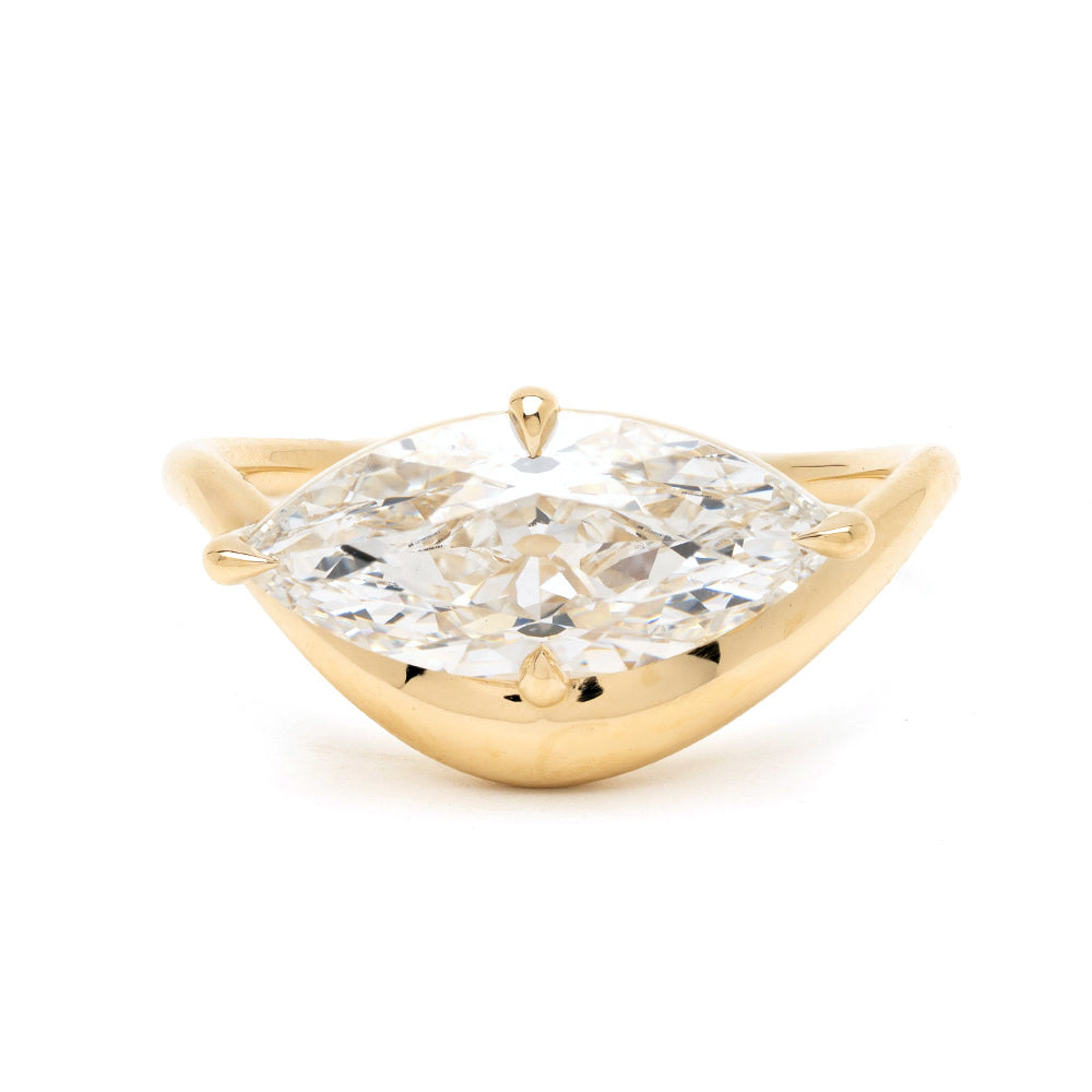 East West Marquise Swooping Engagement Ring 1