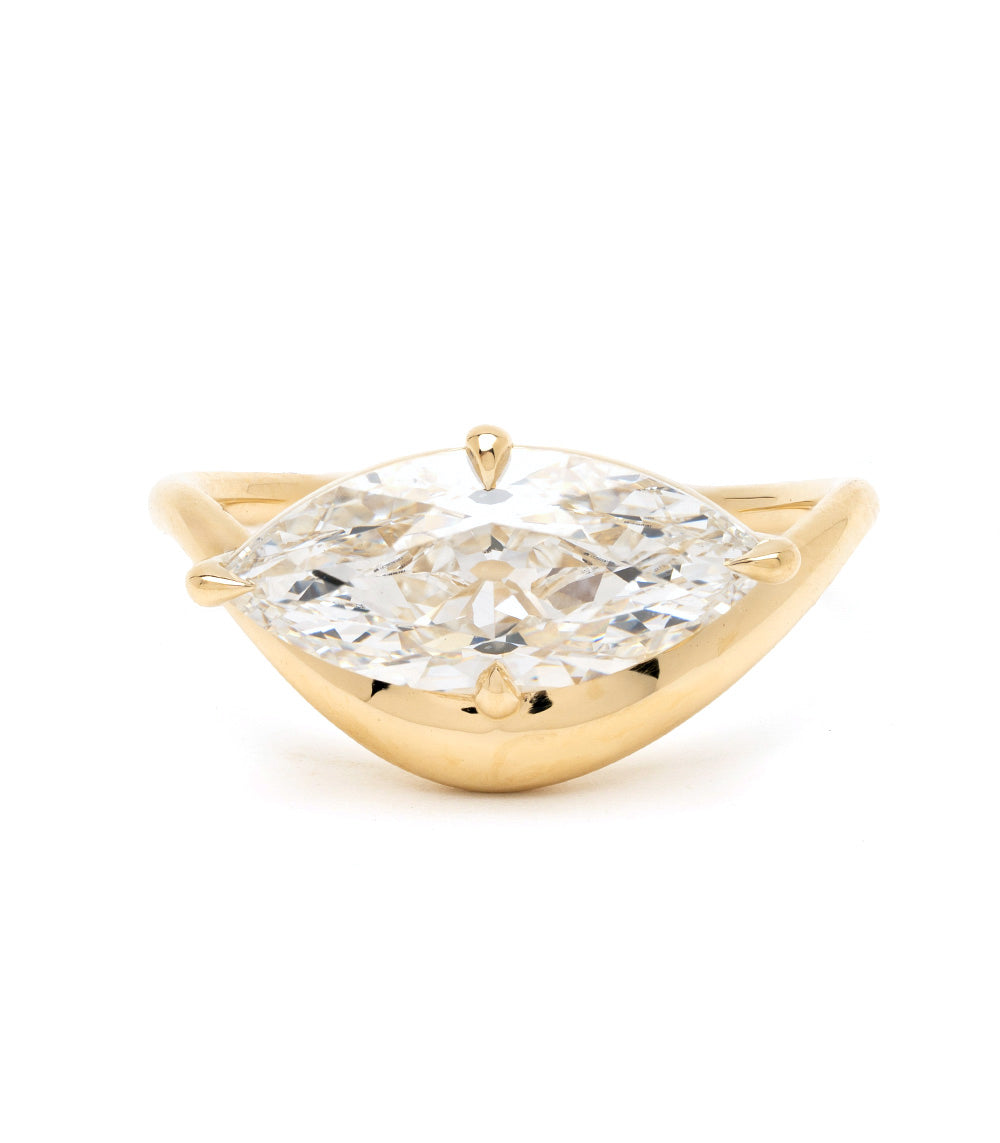 East West Marquise Swooping Engagement Ring 1