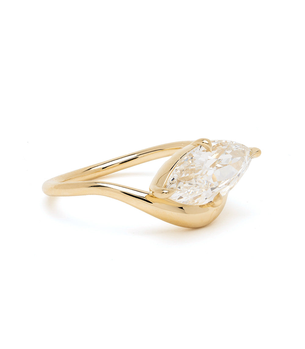 East West Marquise Swooping Engagement Ring 2