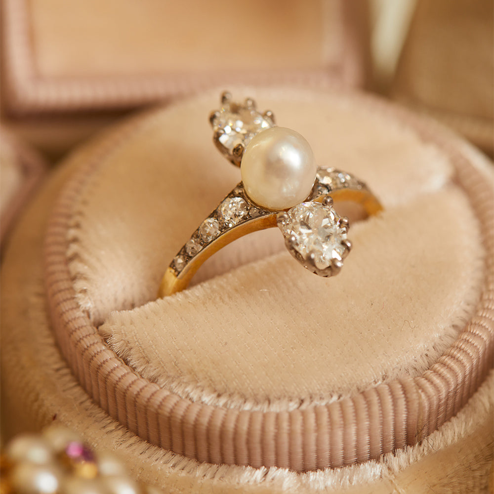Edwardian Vintage Platinum Unique Engagement Rings