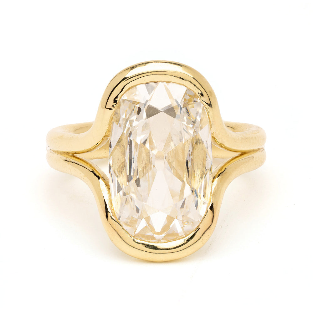 Elongted Antique Lab Diamond Cushion Engagement Ring Sk R114 Lgd Fc Wd 4.03a