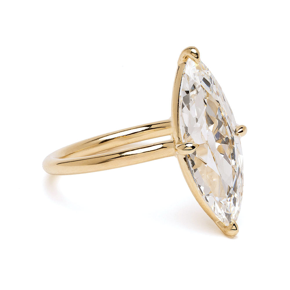 Elongted Antique Lab Diamond Cushion Engagement Ring Sk R114 Lgd Fc Wd 4.03c