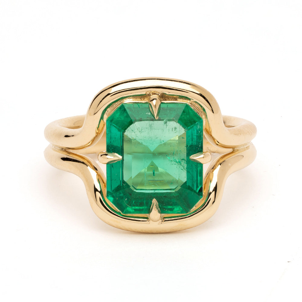 Emerald Cut Colomnian Emerald Engagement Ring Sk R114 Em Ec 2.38 1