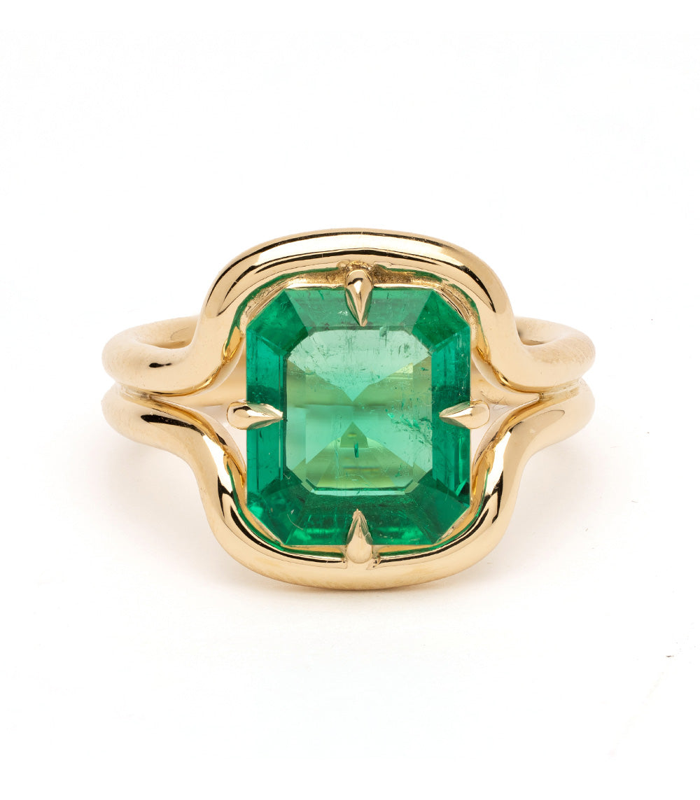 Emerald Cut Colomnian Emerald Engagement Ring Sk R114 Em Ec 2.38 1