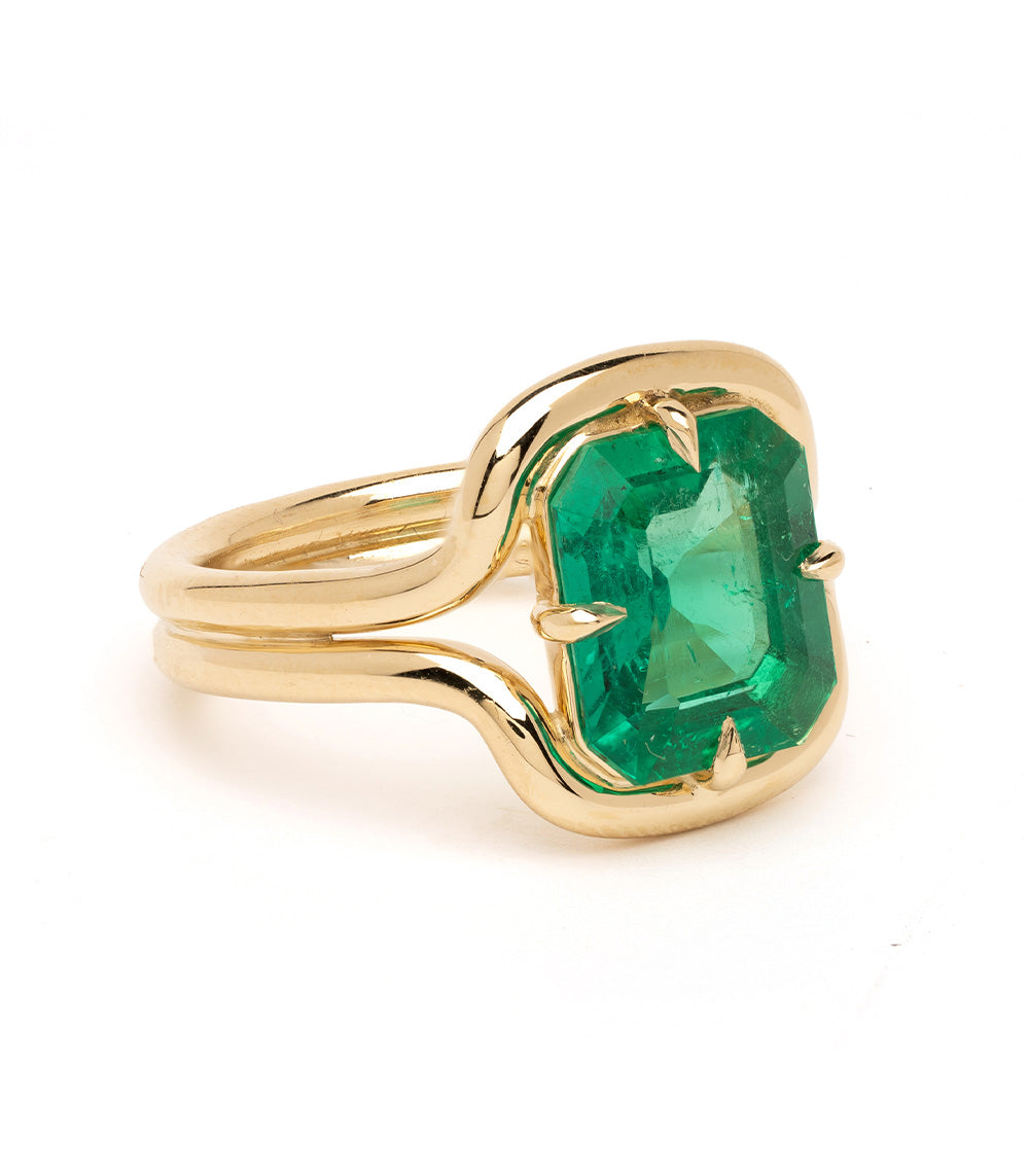 Emerald Cut Colomnian Emerald Engagement Ring Sk R114 Em Ec 2.38 2