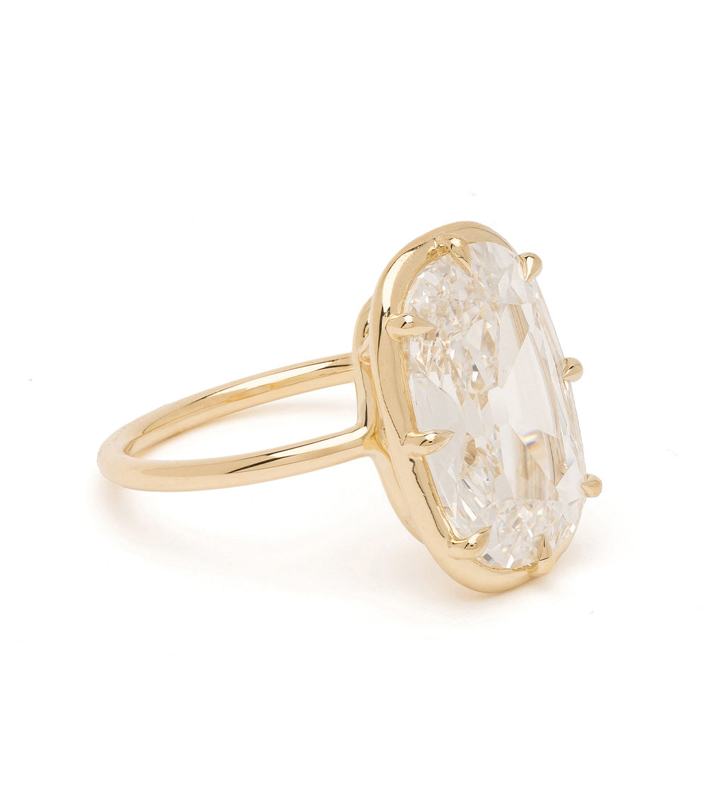 Flat Old Mine Cushion Lab Engagement Ring 2