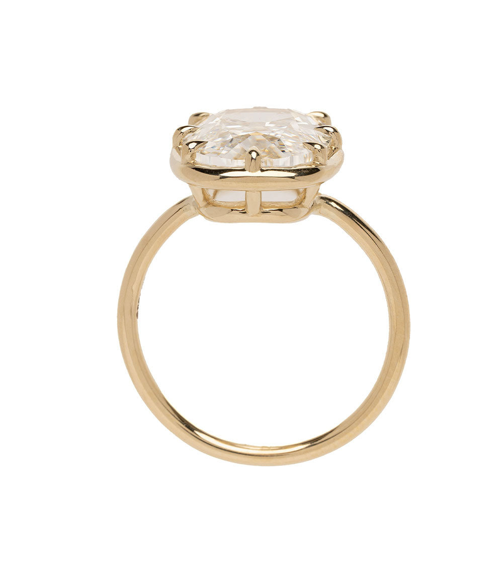 Flat Old Mine Cushion Lab Engagement Ring 3