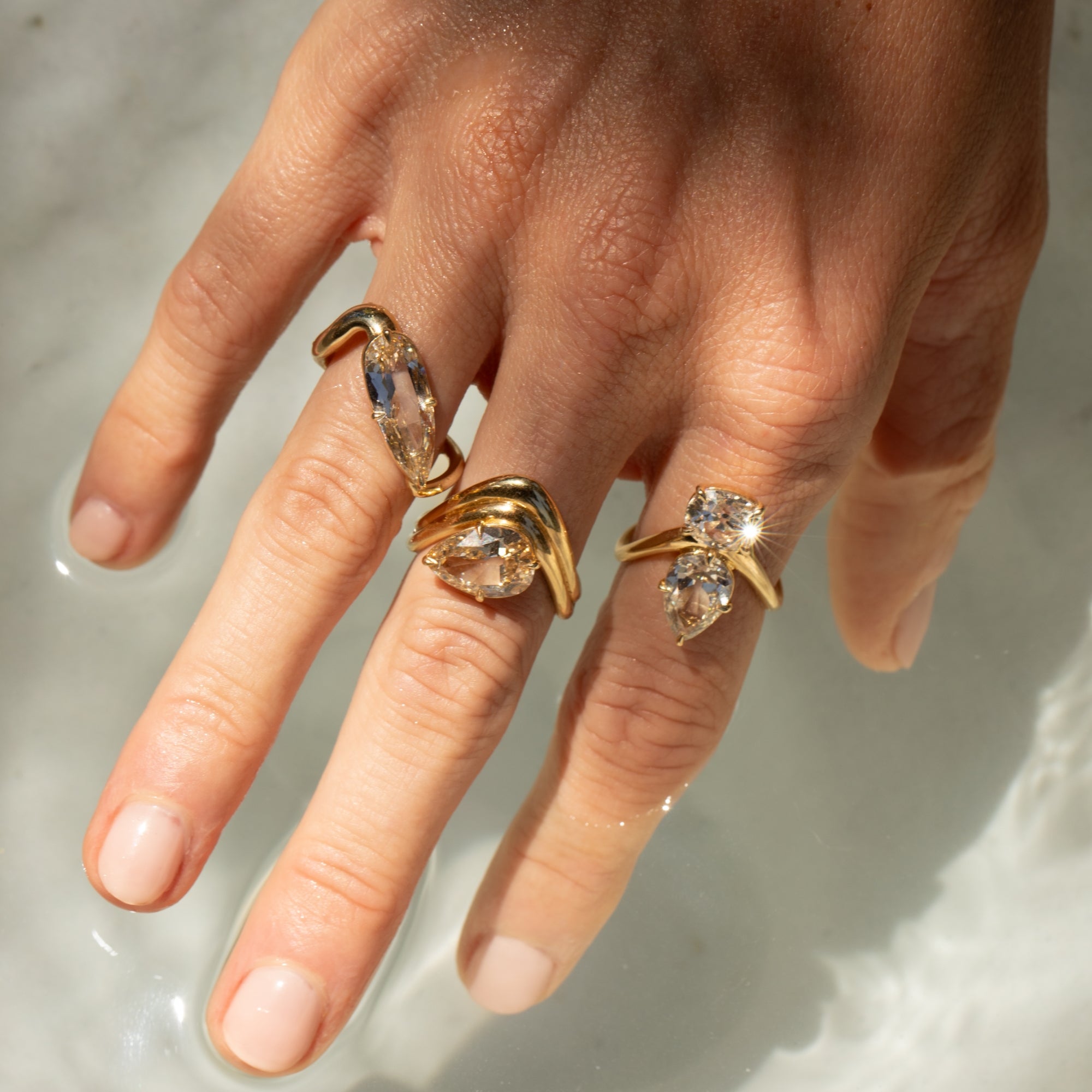 Gemini Double Diamond Unique Engagement Rings