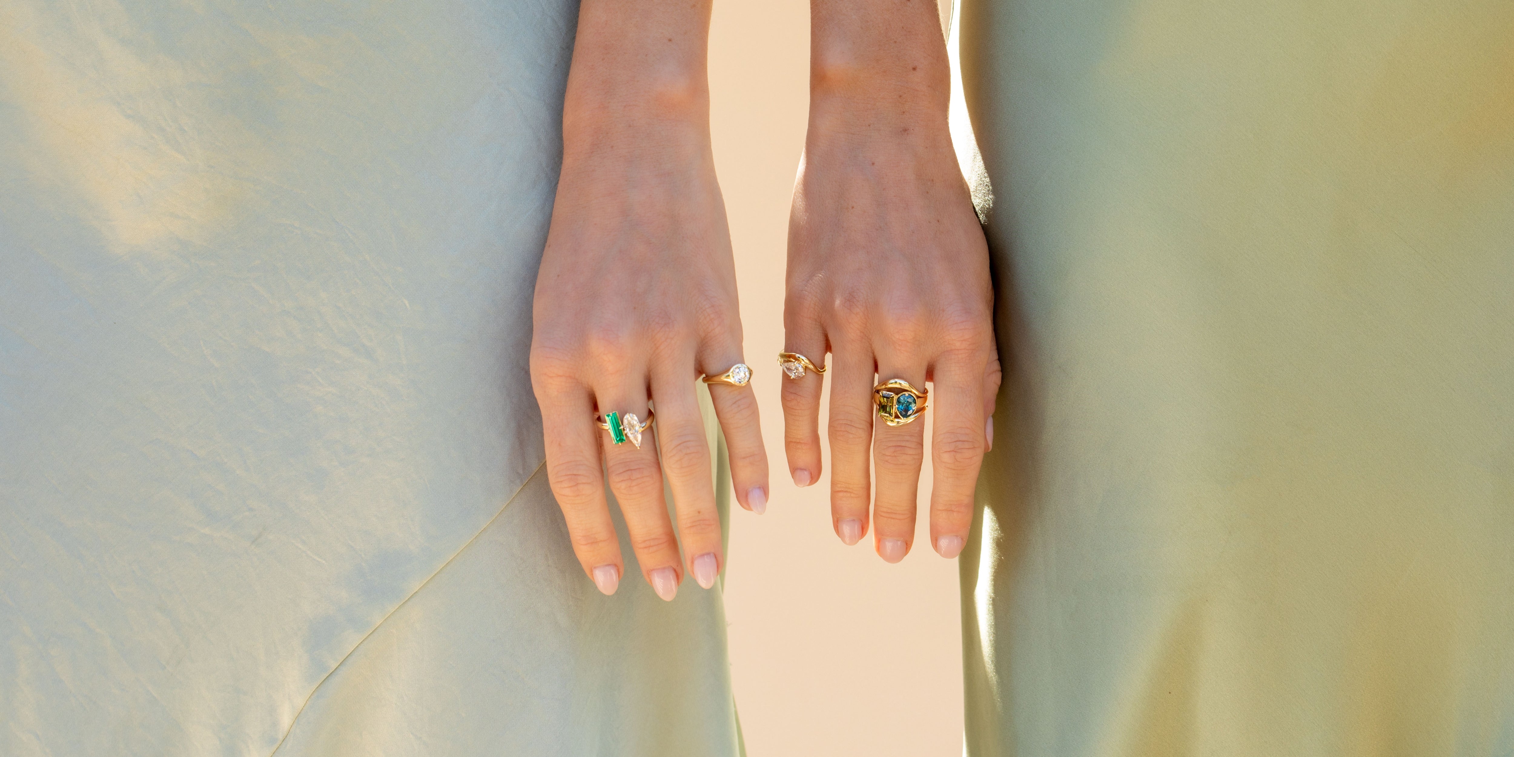 Gemini Multi Stone Styled Unique Engagement Rings