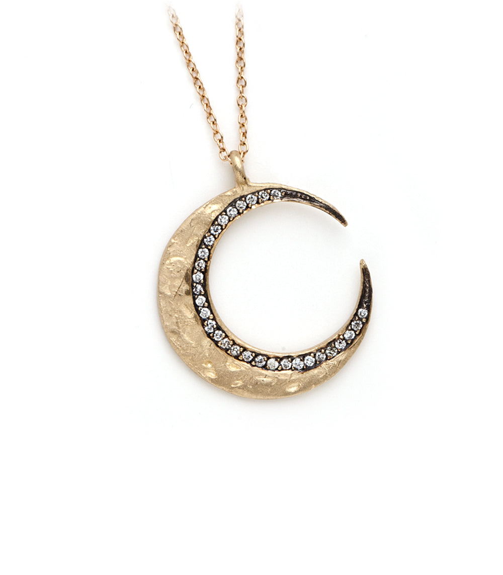 A23. Sparkly 2024 14k Crescent Moon Pendant