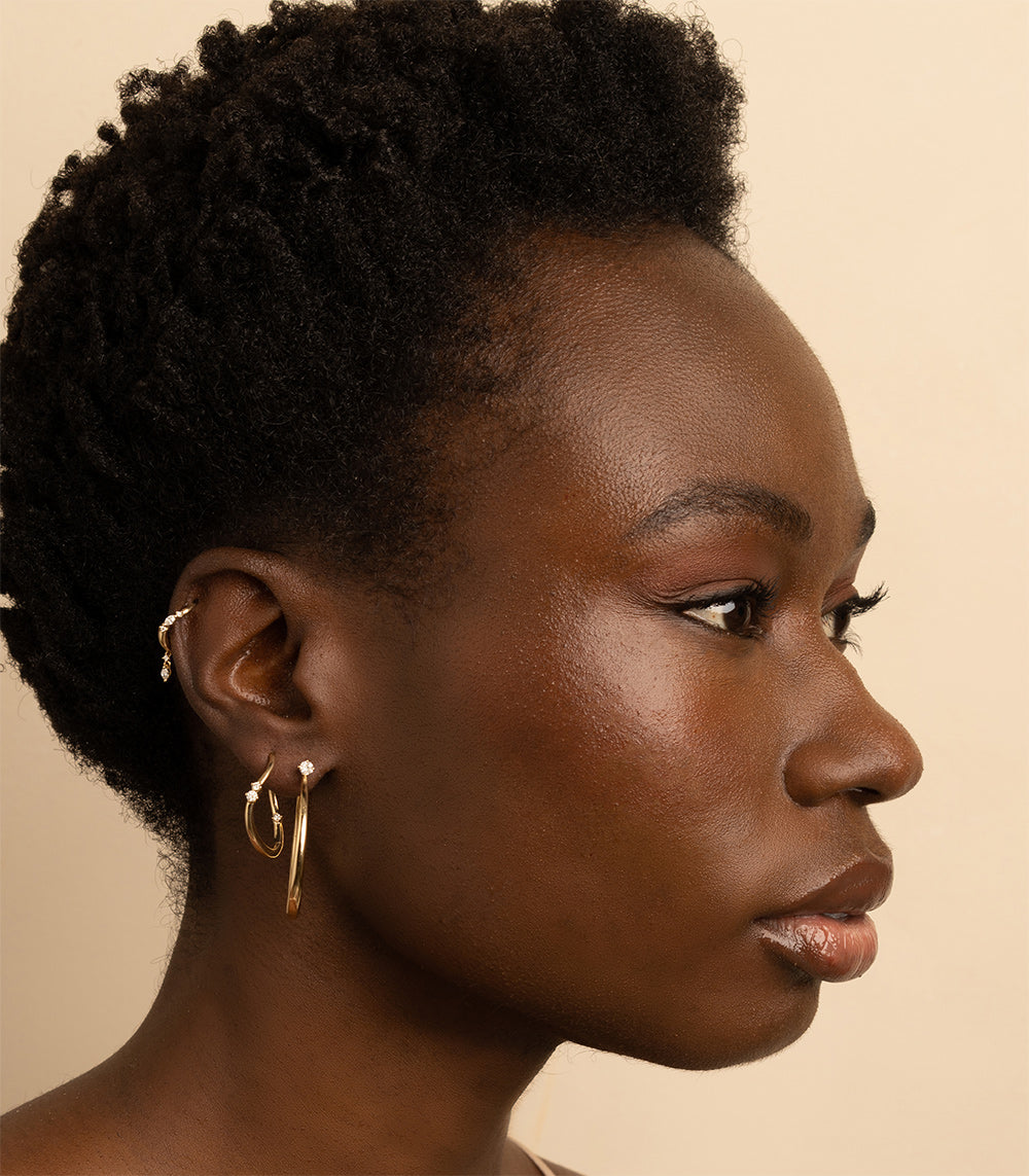 Medium diamond hoop earrings hotsell