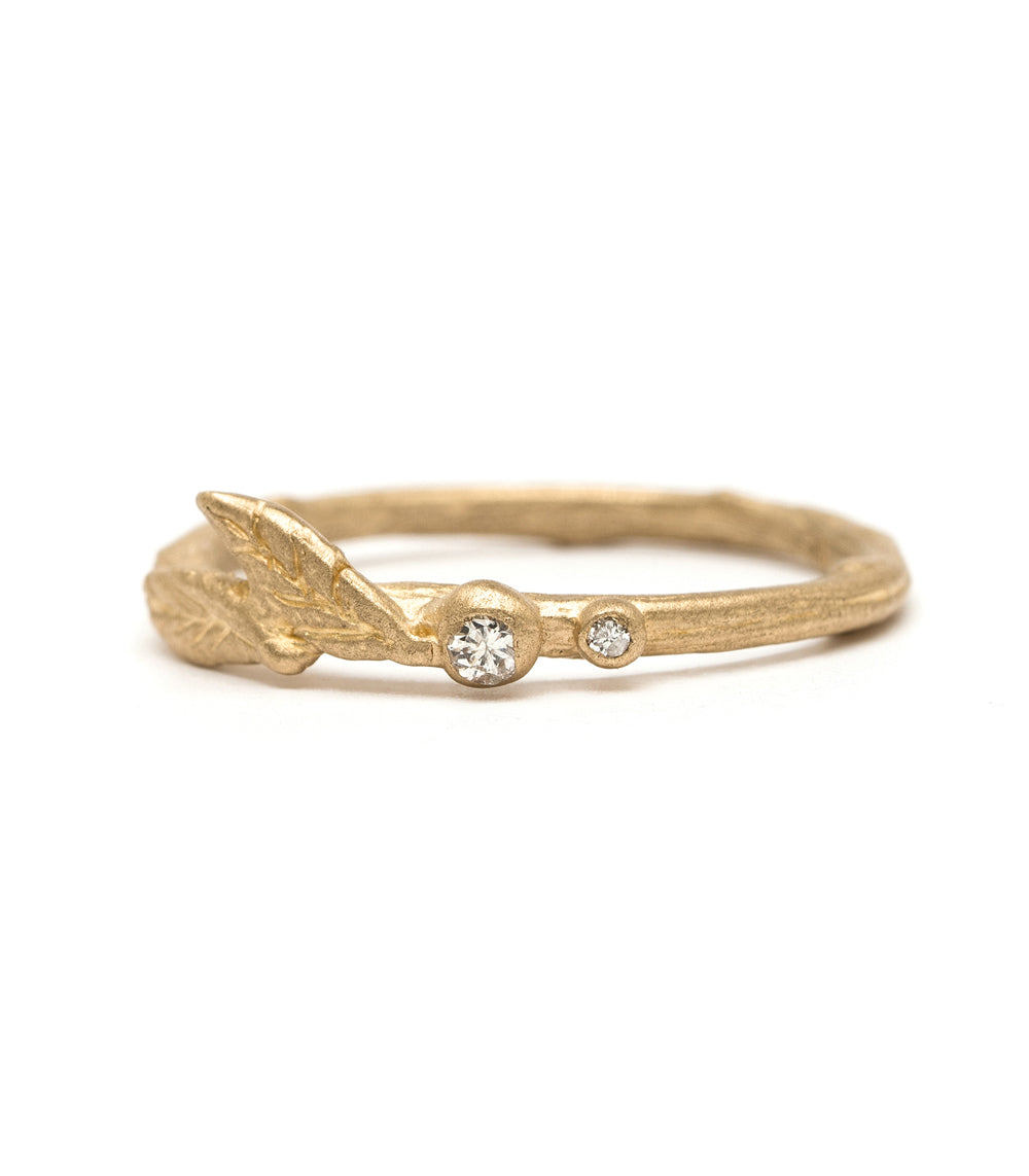 Gold Diamond Twig Stacking Ring