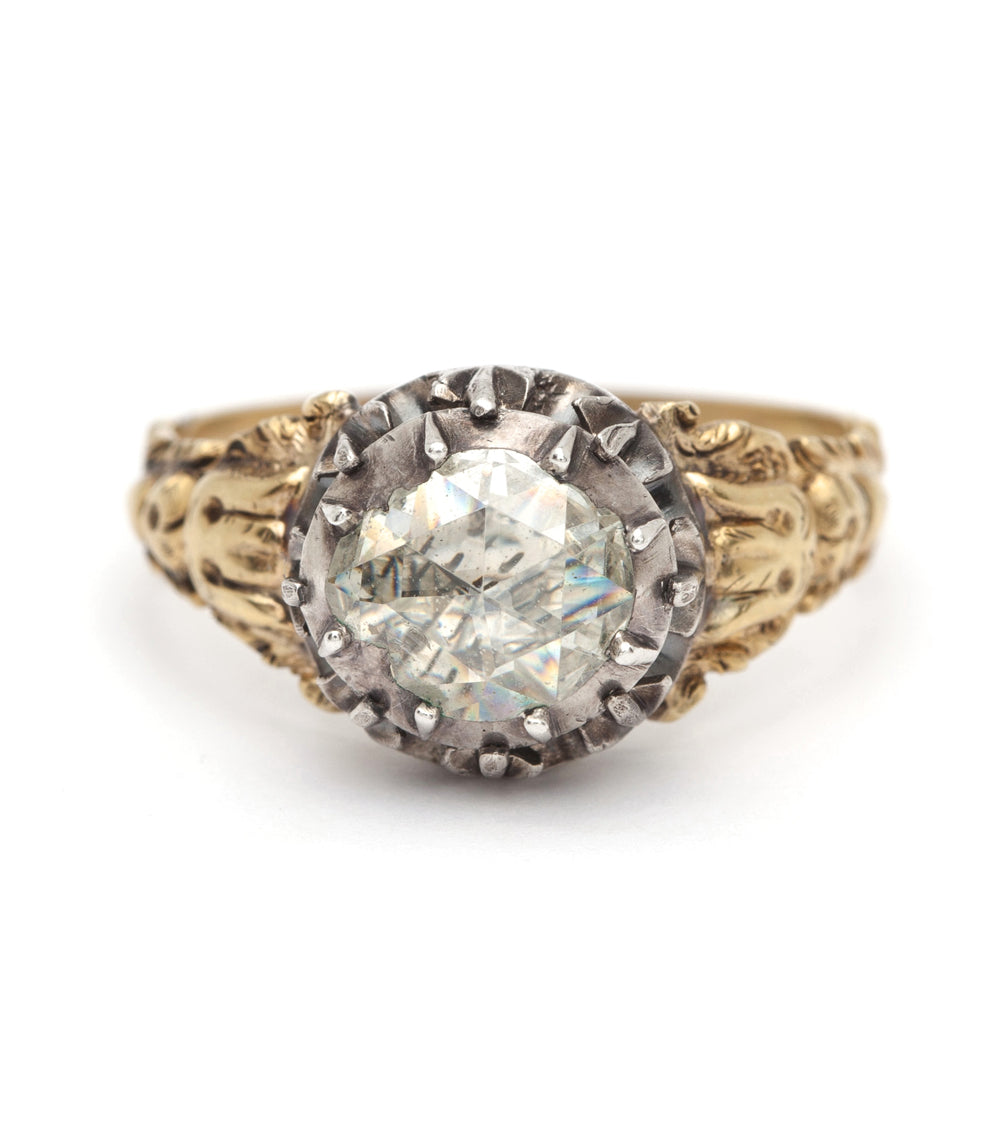Gold Georgian Rose Cut Diamond Vintage Engagement Ring