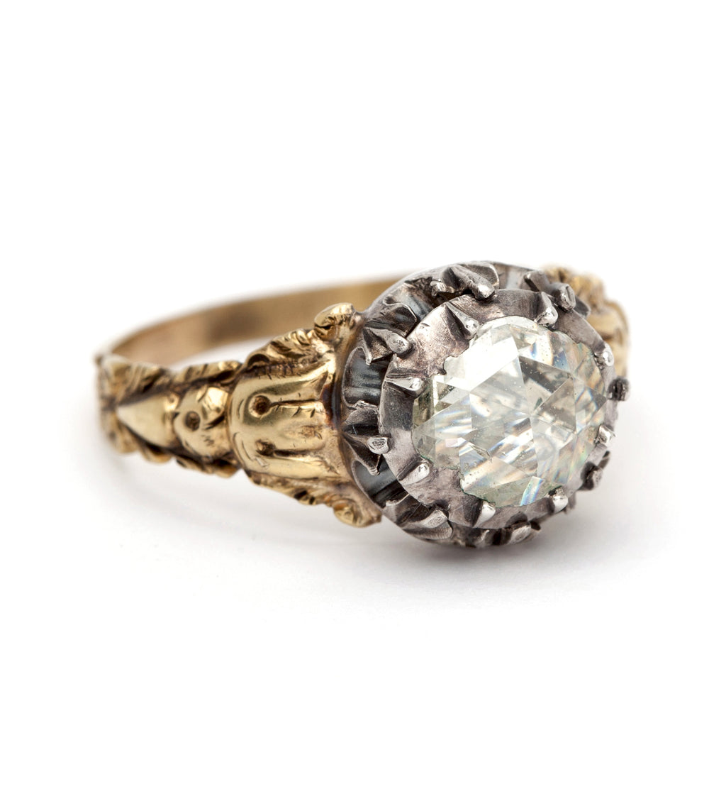 Gold Georgian Rose Cut Diamond Vintage Engagement Ring
