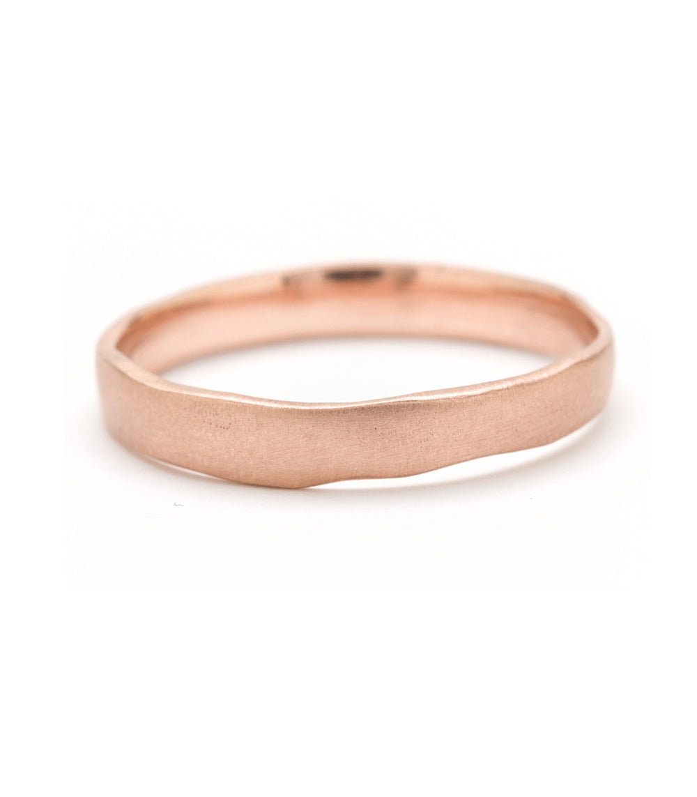 Gold Torn Paper Edge Wedding Band 3mm