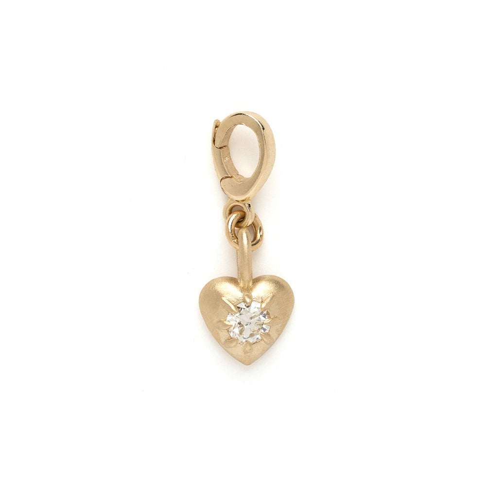 Heart Shape Gold Charm For 1 Carat Diamond Ring