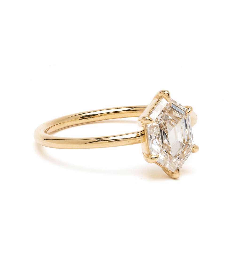 Hexagon Lab Diamond Engagement Ring 2