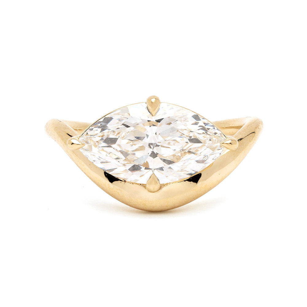 Marquise Curve Diamond Engagement Ring 1