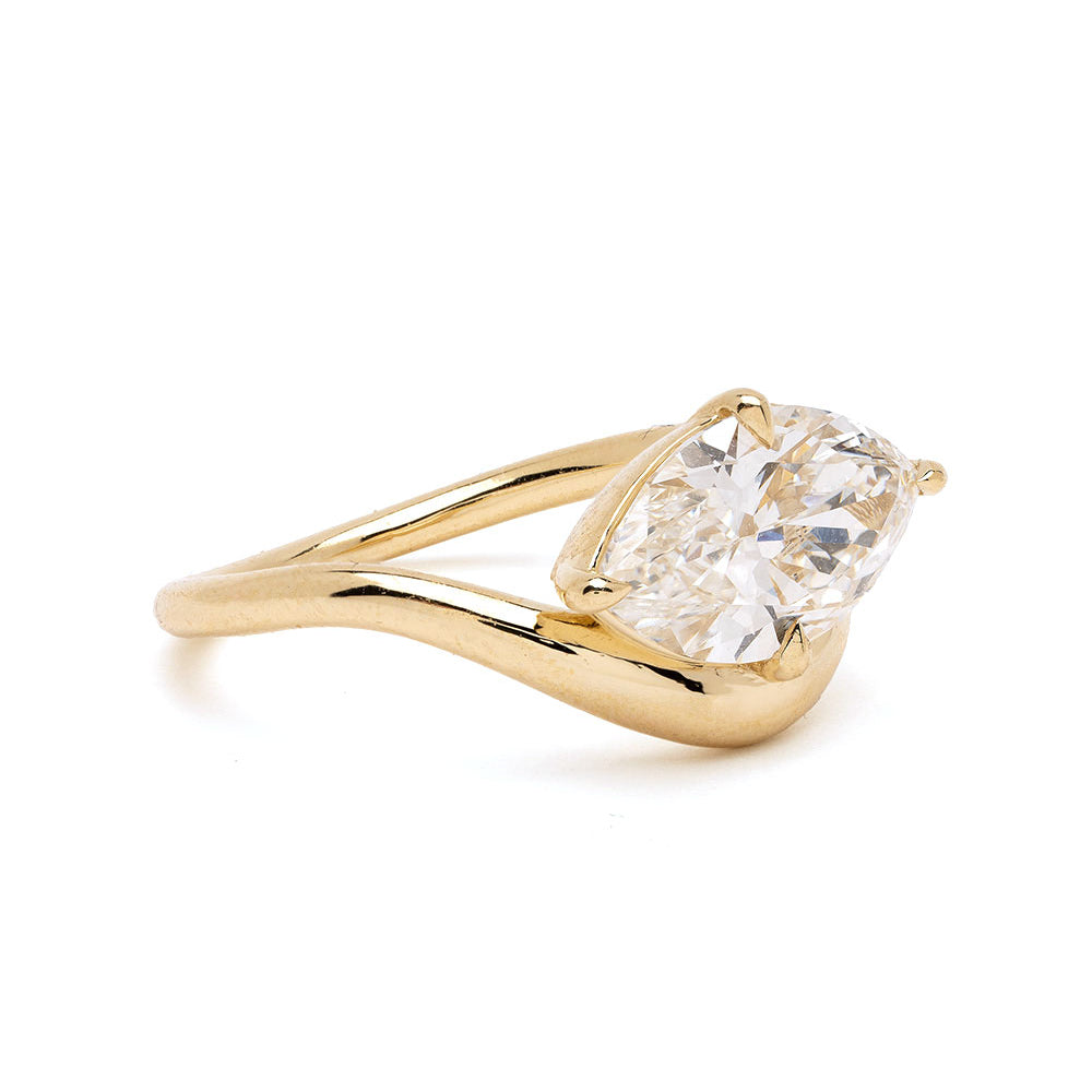 Marquise Curve Diamond Engagement Ring 2