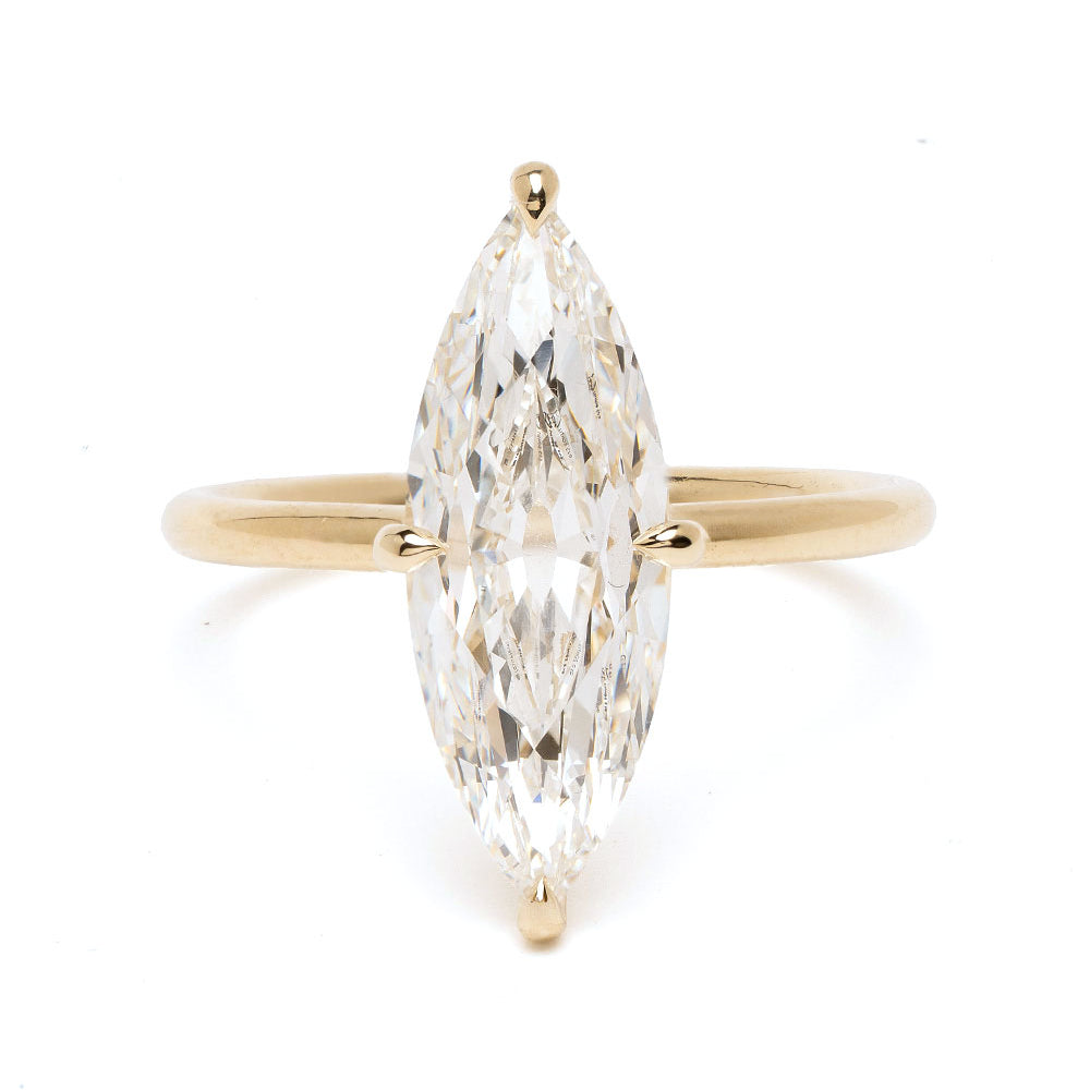 Marquise Elongted Antique Lab Diamond Cushion Engagement Ring Sk R114 Lgd Fc Wd 4.03c