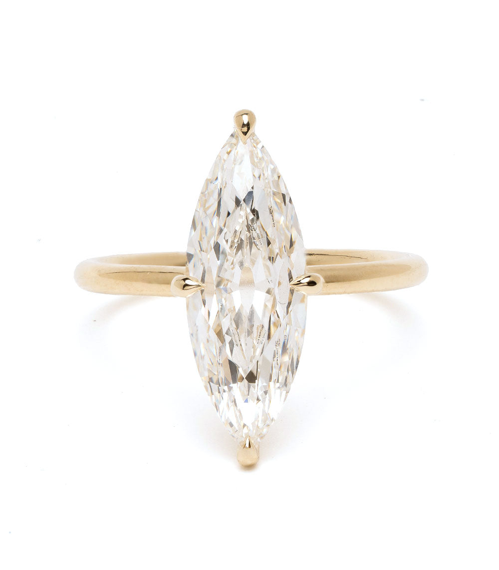 Marquise Elongted Antique Lab Diamond Cushion Engagement Ring Sk R114 Lgd Fc Wd 4.03c