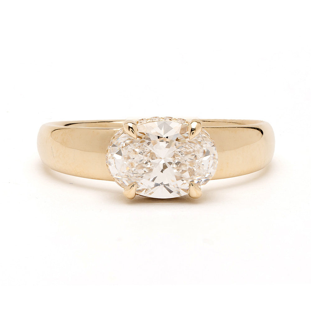 Mini Ella Oval Diamond Pinky Ring 1
