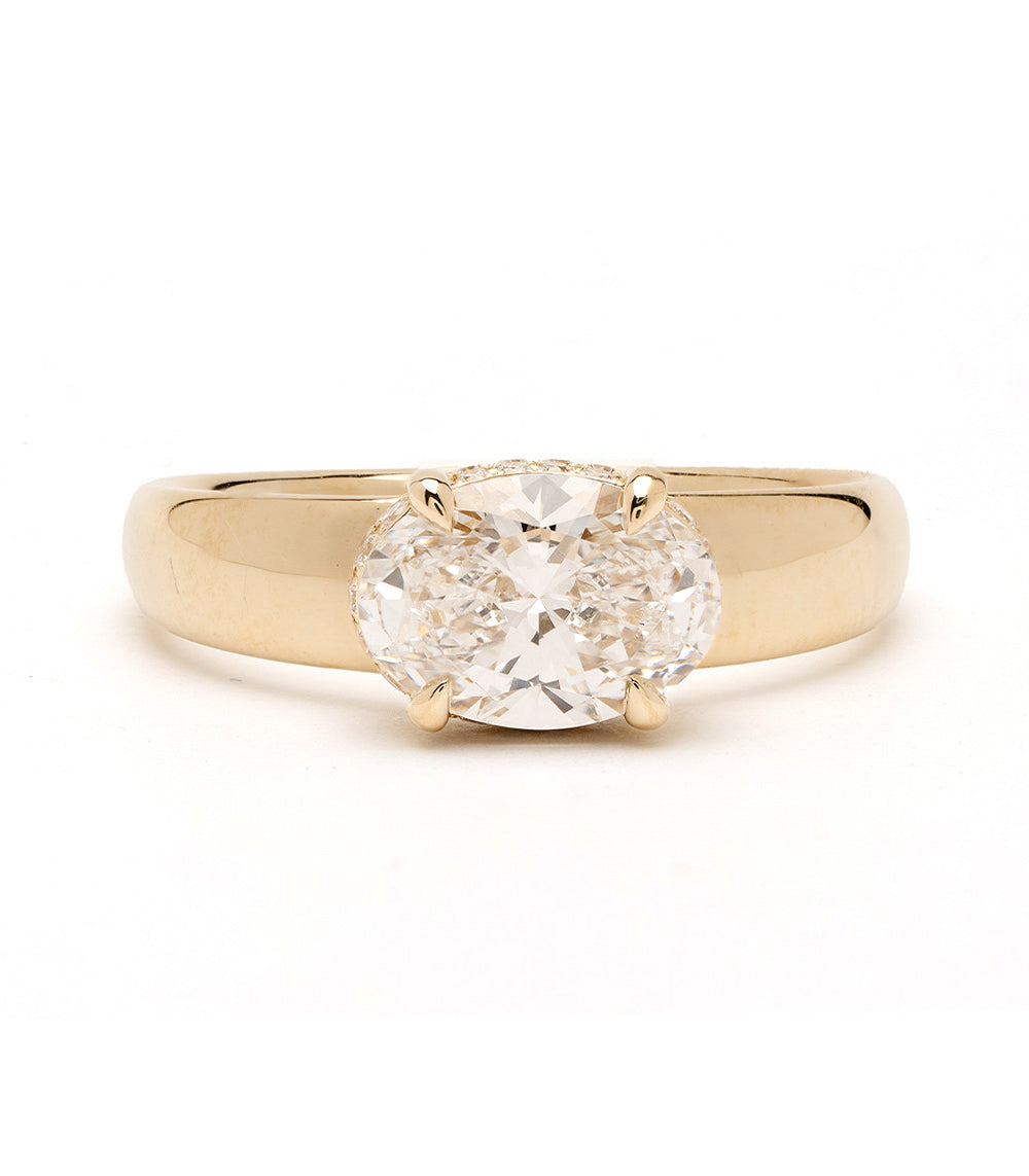 Mini Ella Oval Diamond Pinky Ring 1