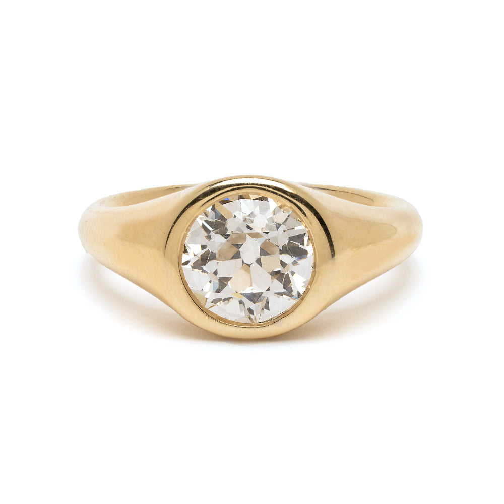 Mini Isolde Chunky Gold Diamond Pinky Ring
