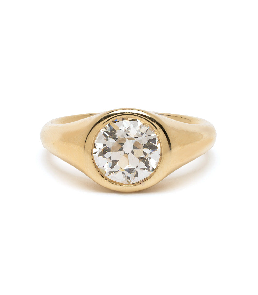 Mini Isolde Chunky Gold Diamond Pinky Ring