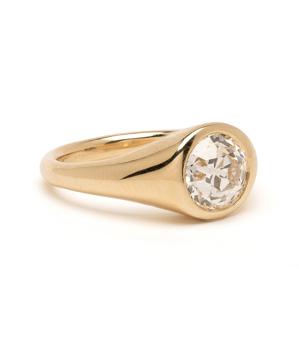 Isolde Old European Diamond Signet Engagement Ring – Sofia Kaman
