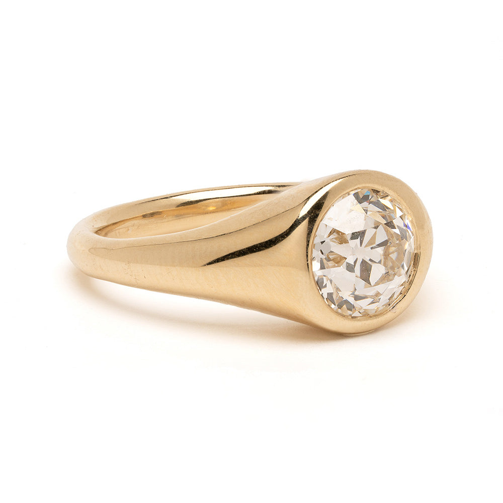 Mini Isolde Chunky Gold Diamond Pinky Ring