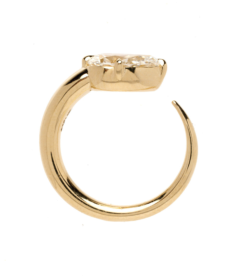 Mini Sloane Pear Diamond Pinky Ring 3
