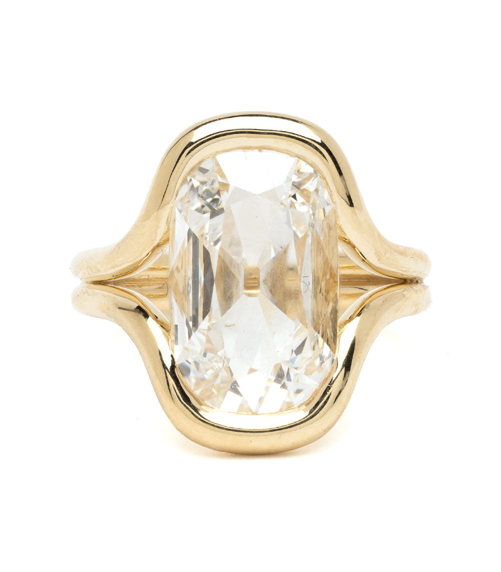 Modern Gold Cushion Engagement Ring 1