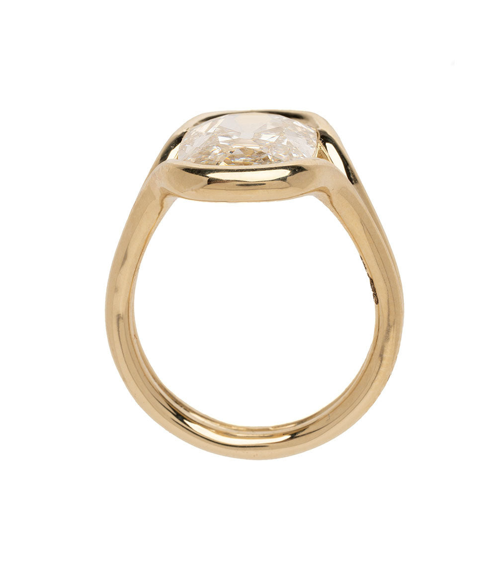 Modern Gold Cushion Engagement Ring 3
