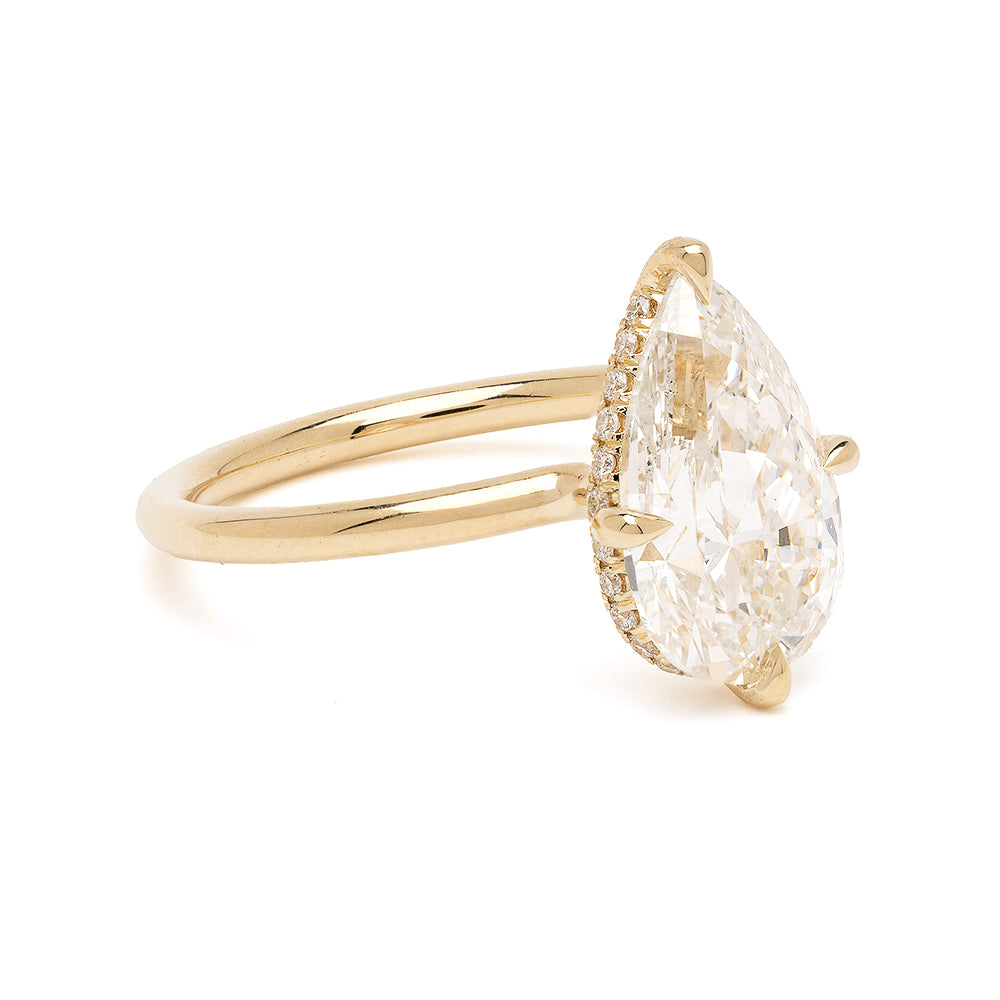 Modern Solitaire Pear Diamond Engagement Ring 2
